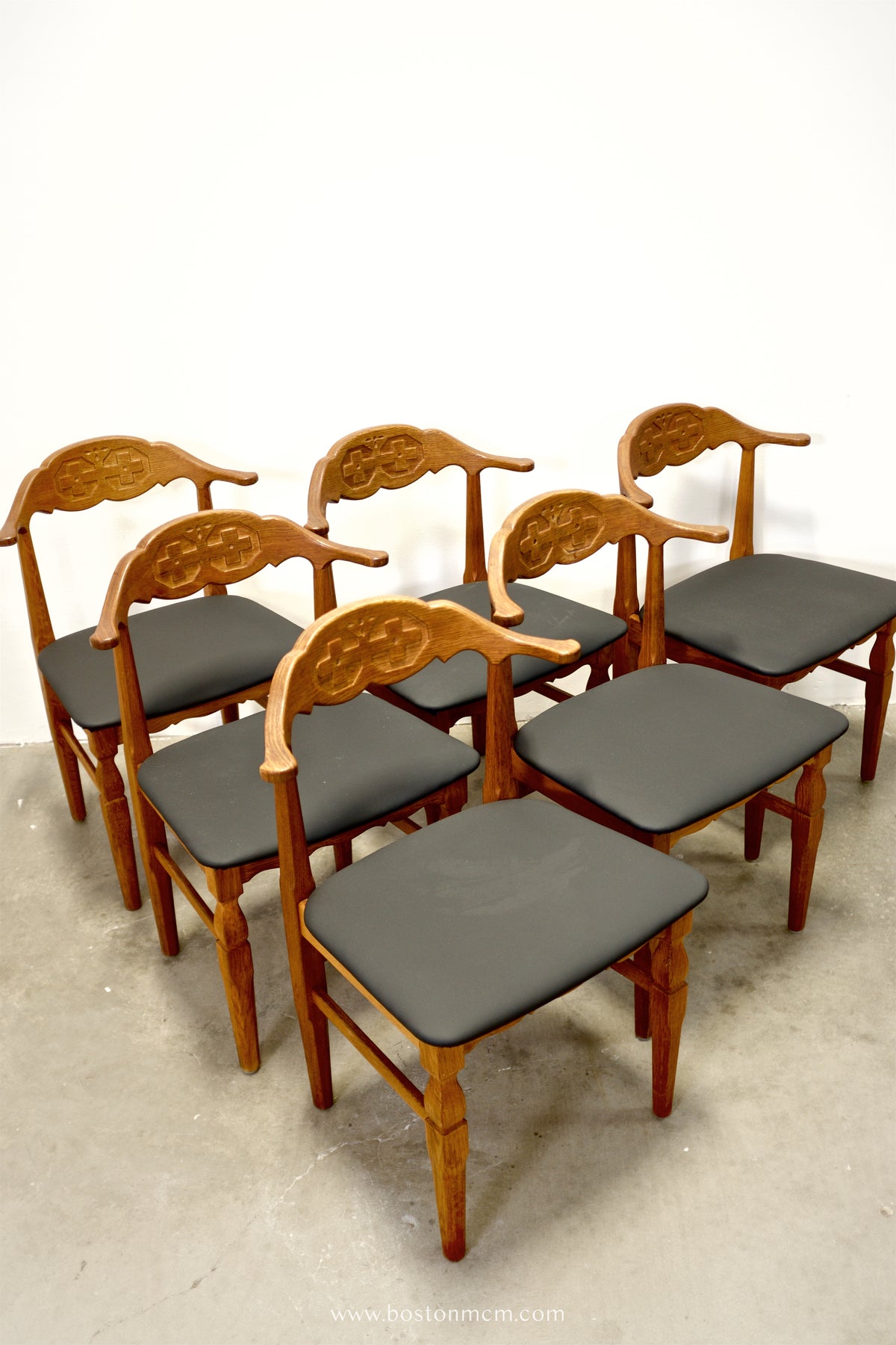 E.G. Møbler Set of 6 Oak Dining Chairs Designed by Henning Kjærnulf - #A1779
