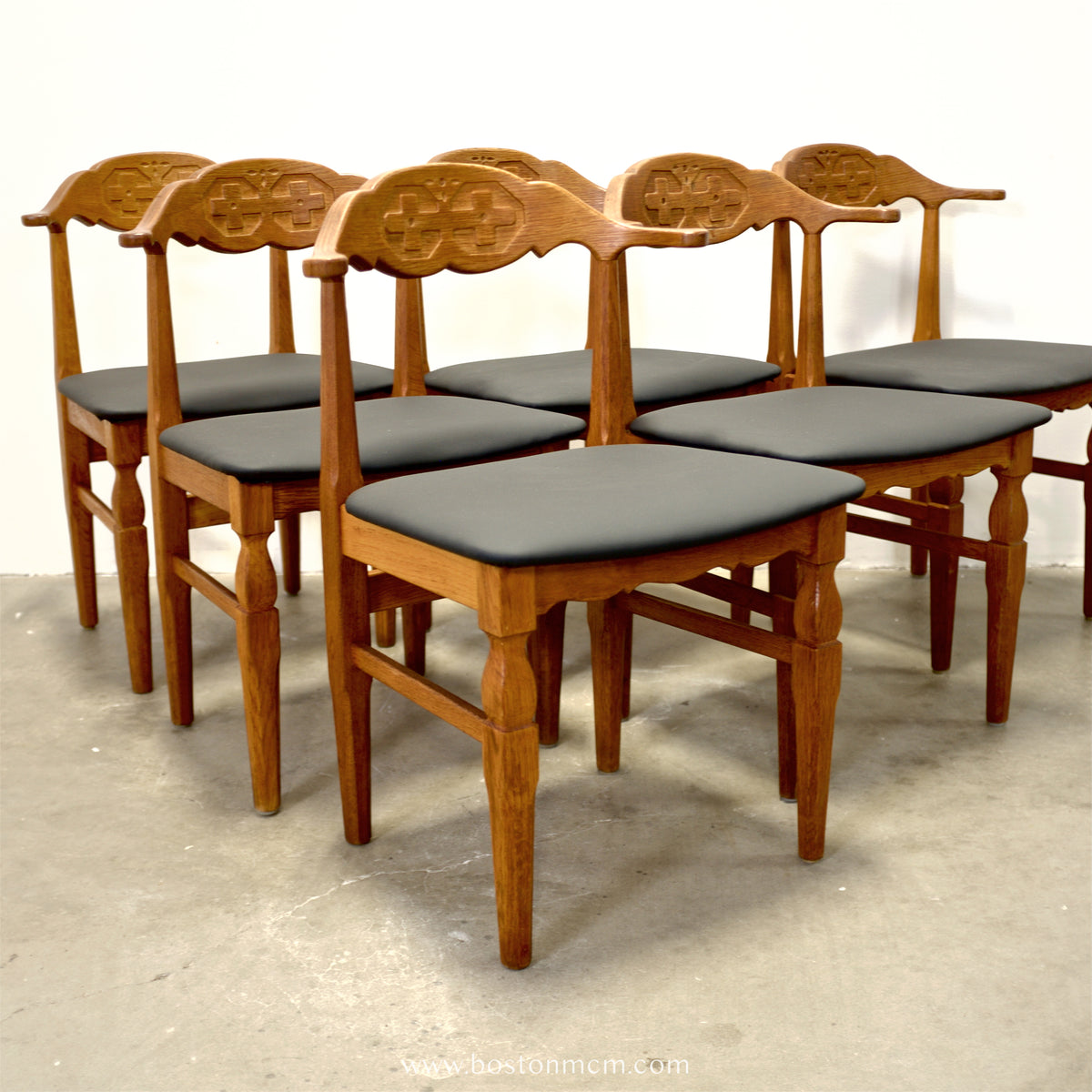 E.G. Møbler Set of 6 Oak Dining Chairs Designed by Henning Kjærnulf - #A1779