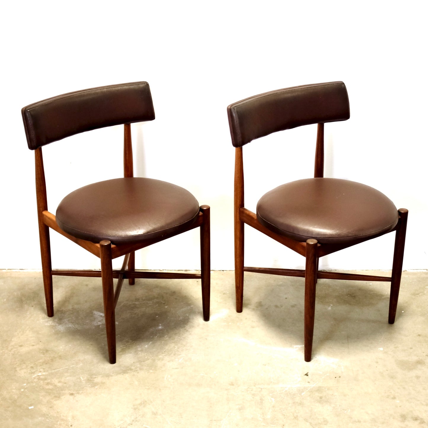 G-Plan Furniture “Fresco” Pair of Teak Dining Rounded Chairs - #B46-B
