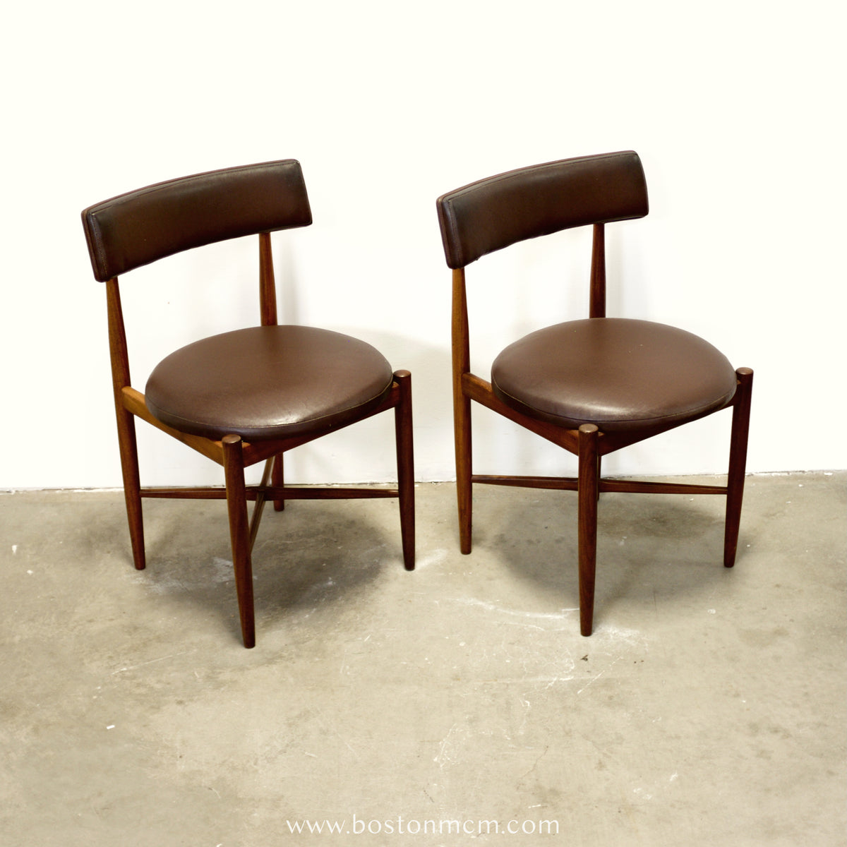 G-Plan Furniture “Fresco” Pair of Teak Dining Rounded Chairs - #B46-B