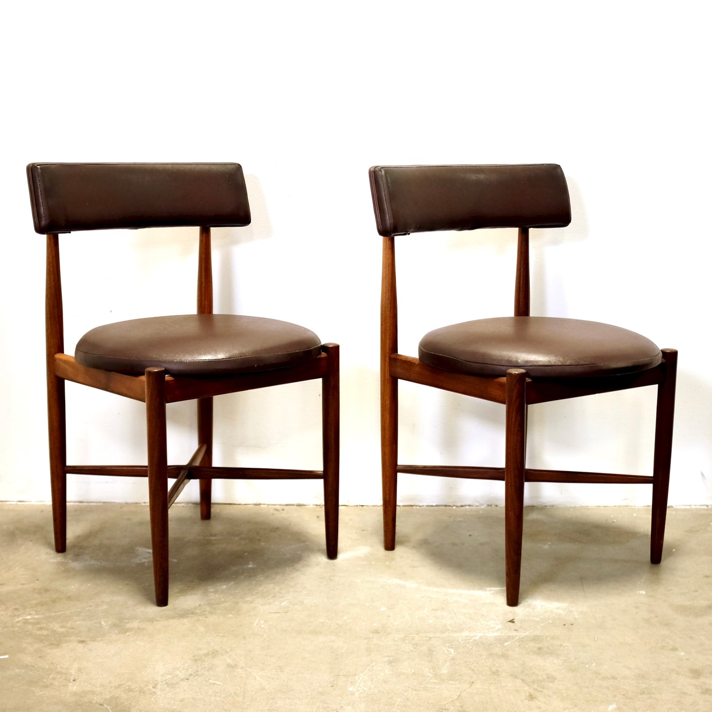G-Plan Furniture “Fresco” Pair of Teak Dining Rounded Chairs - #B46-B