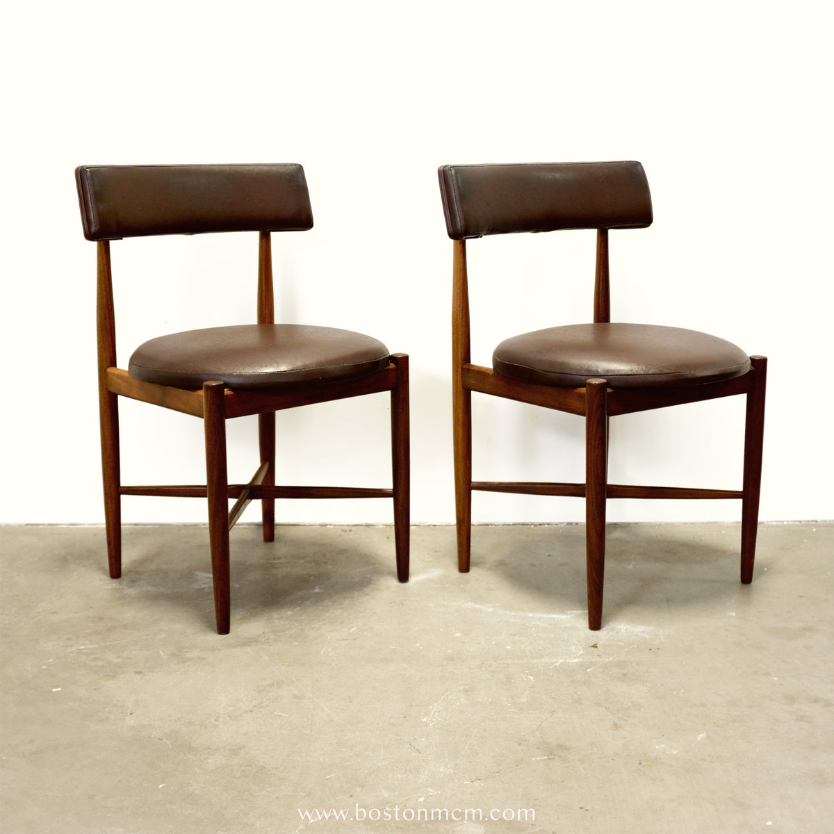 G-Plan Furniture “Fresco” Pair of Teak Dining Rounded Chairs - #B46-B
