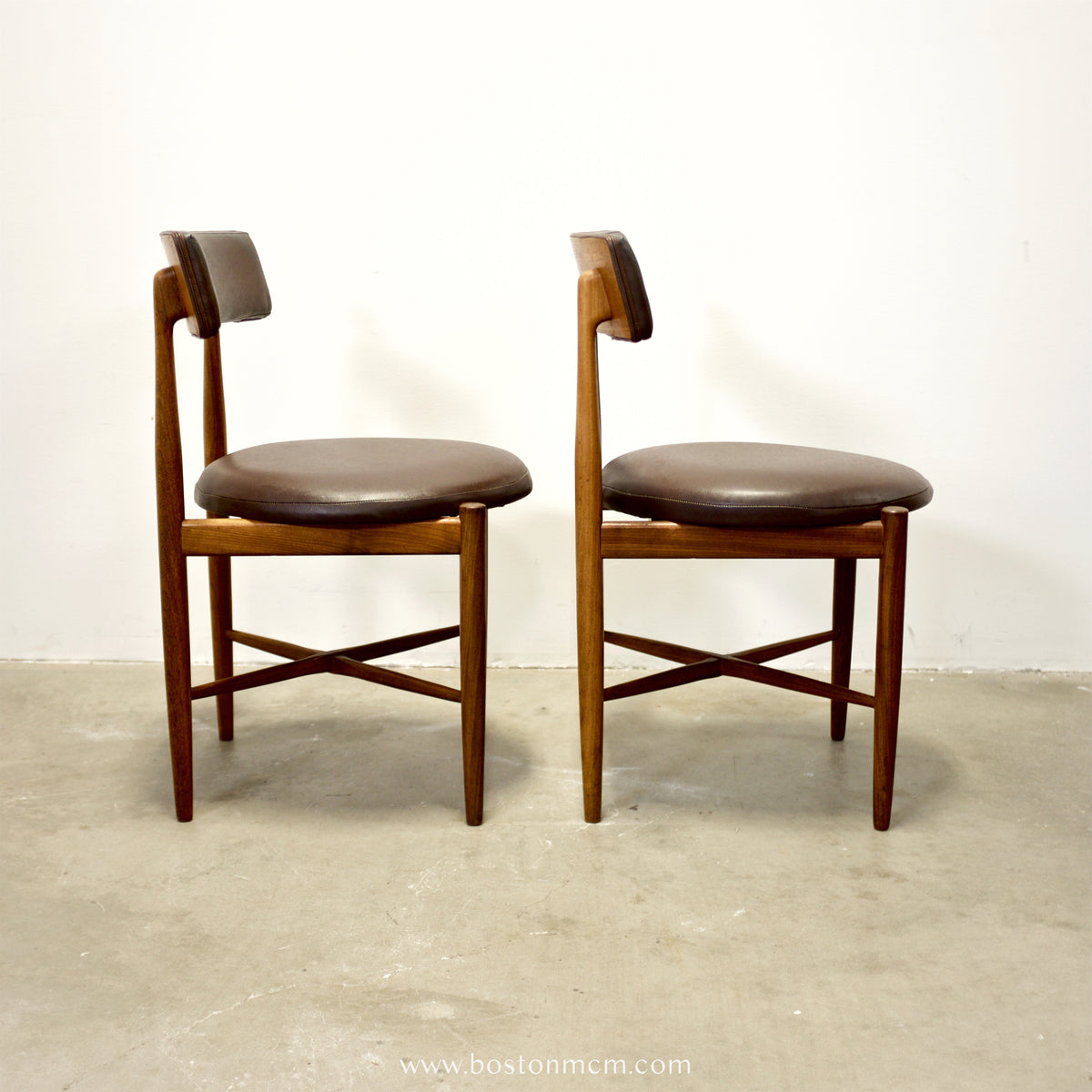 G-Plan Furniture “Fresco” Pair of Teak Dining Rounded Chairs - #B46-B