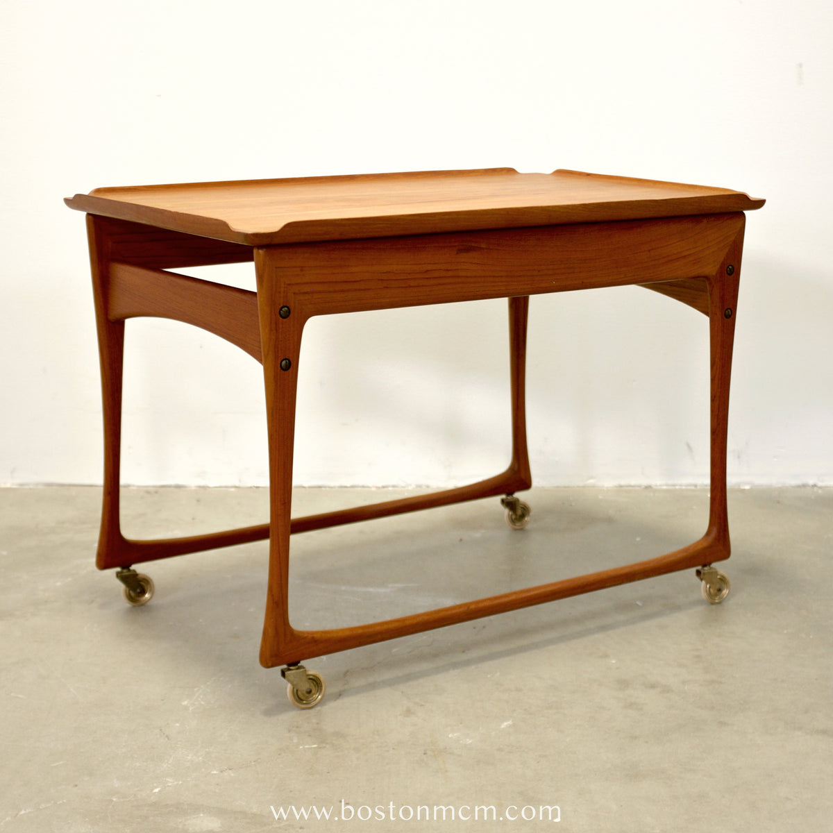 J. Ingvard Jensen Teak Rolling Bar Cart / Tea Cart - #A1749