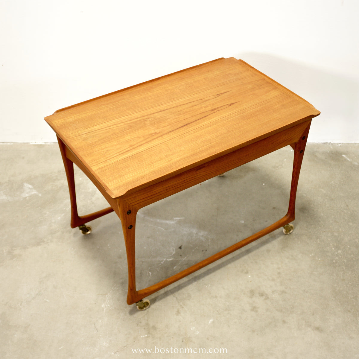 J. Ingvard Jensen Teak Rolling Bar Cart / Tea Cart - #A1749