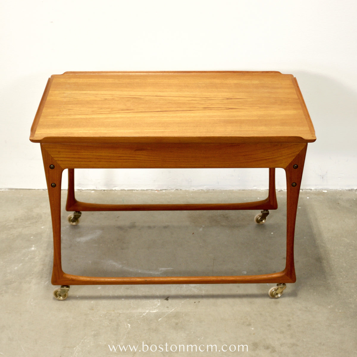 J. Ingvard Jensen Teak Rolling Bar Cart / Tea Cart - #A1749