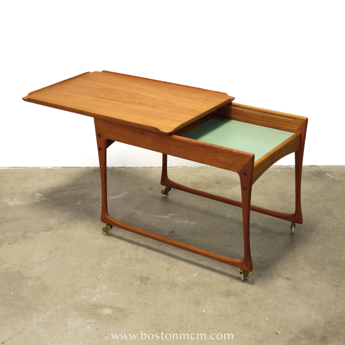 J. Ingvard Jensen Teak Rolling Bar Cart / Tea Cart - #A1749