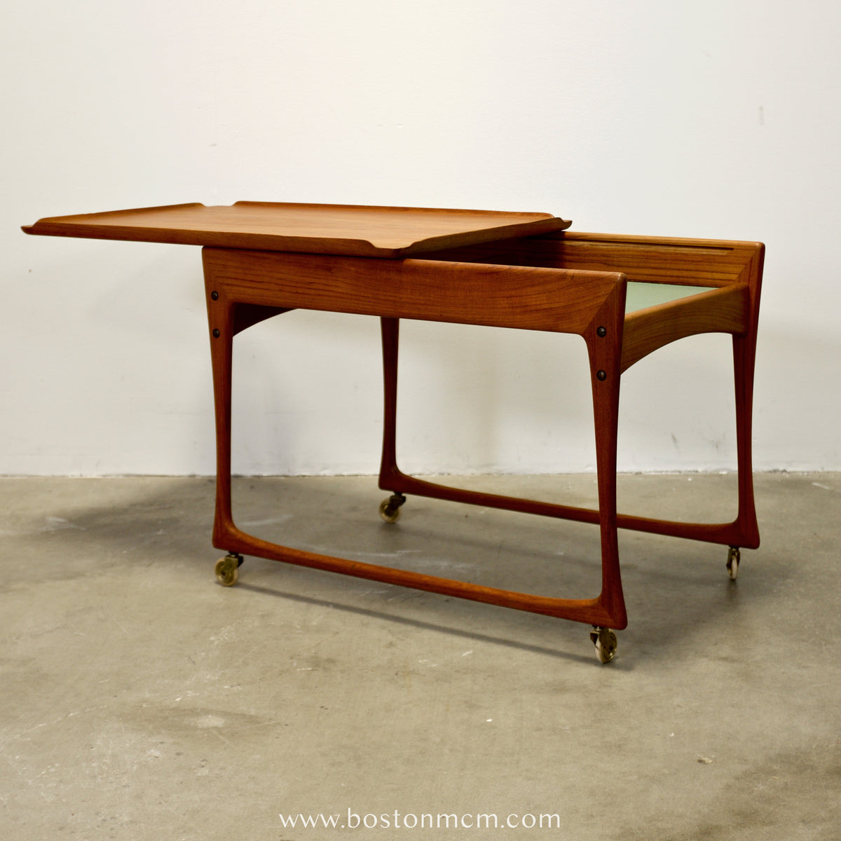 J. Ingvard Jensen Teak Rolling Bar Cart / Tea Cart - #A1749