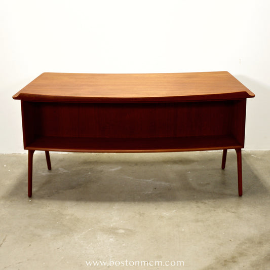 Sigurd Hansen Curved Teak Desk Model # 180 Designed by Svend Aage Madsen - #A2168
