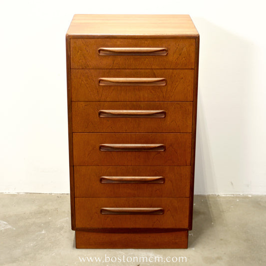 G-Plan "Fresco" Teak Tall Dresser / Chest of Six Drawers - #B74