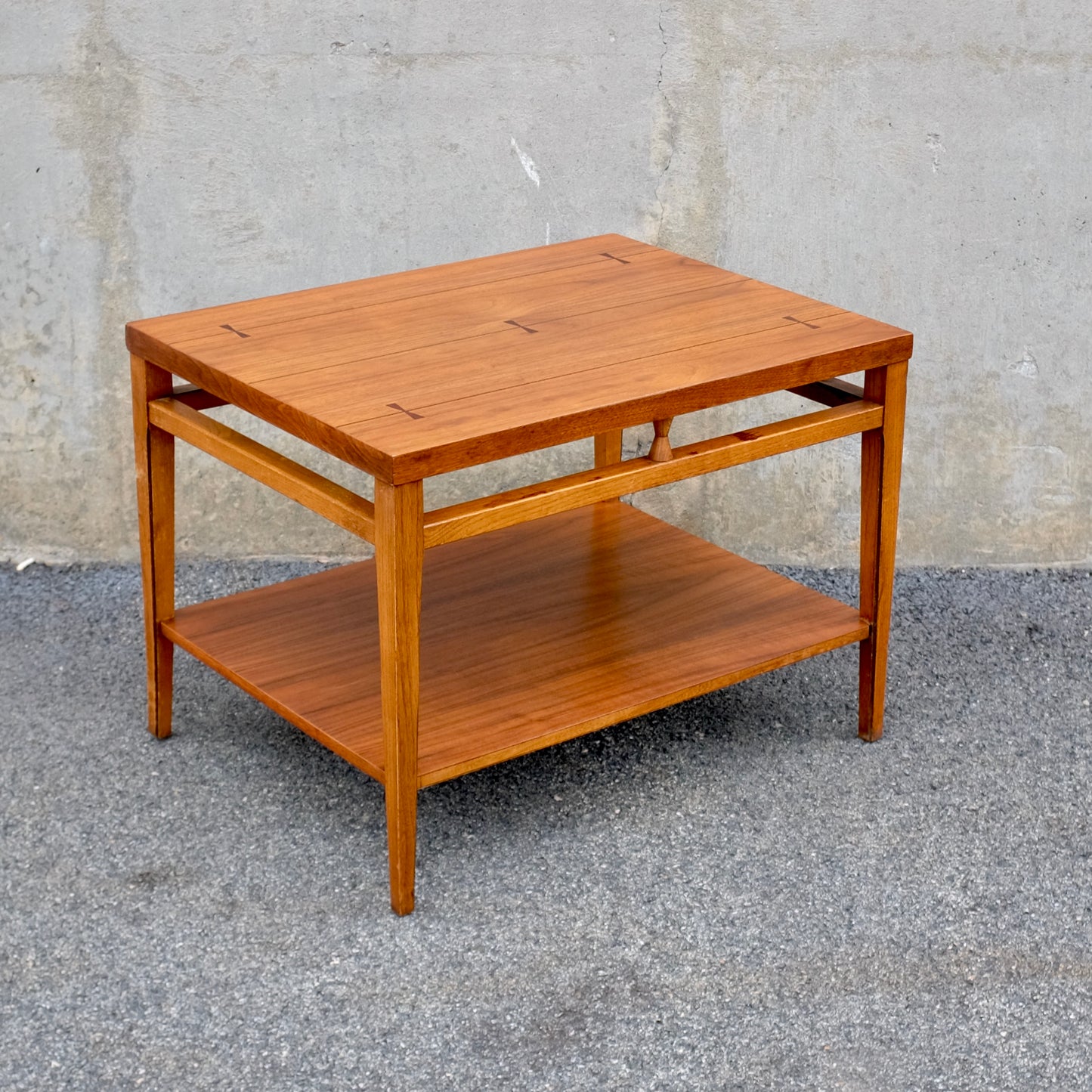 Lane Furniture "Tuxedo" Walnut & Rosewood Side / End Table