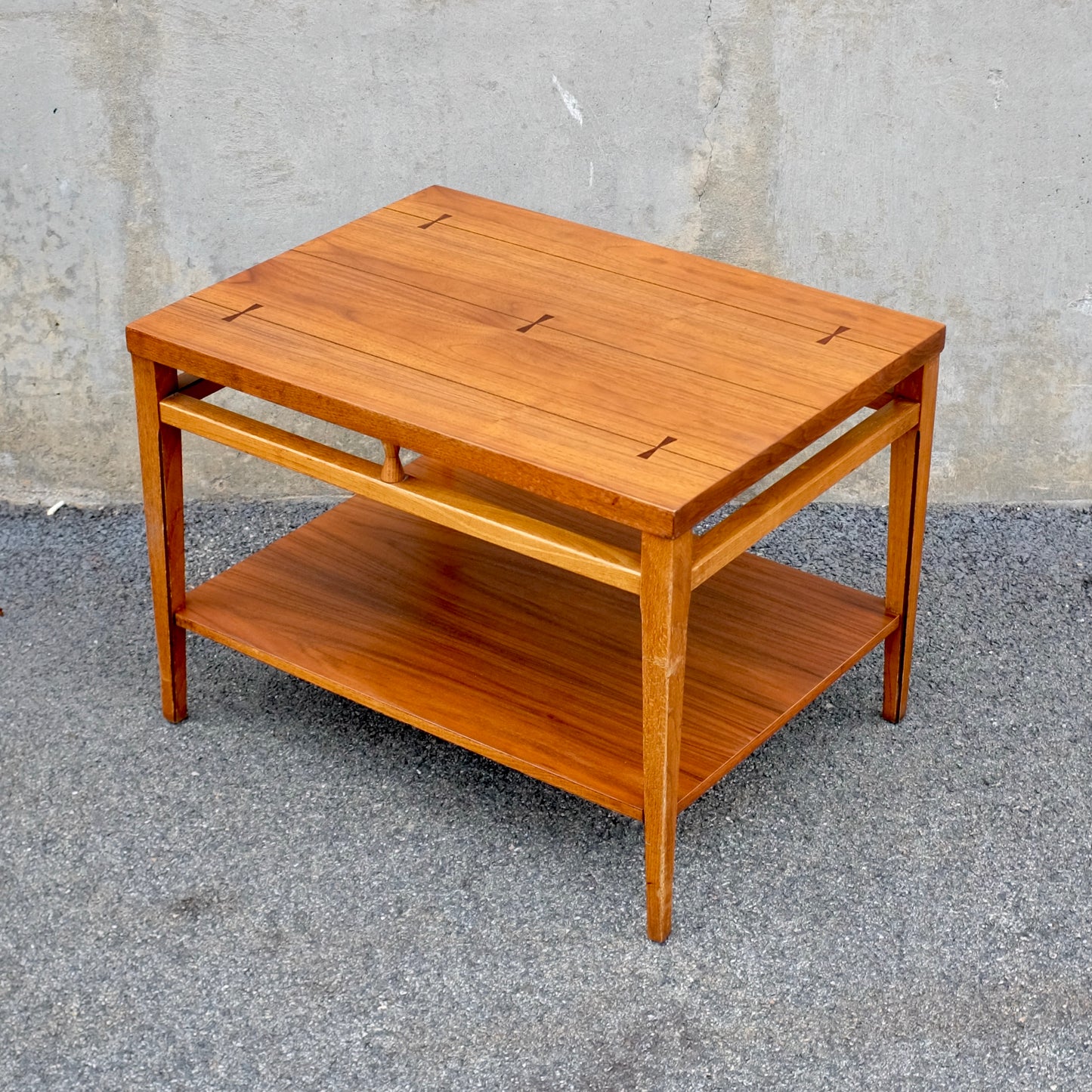 Lane Furniture "Tuxedo" Walnut & Rosewood Side / End Table