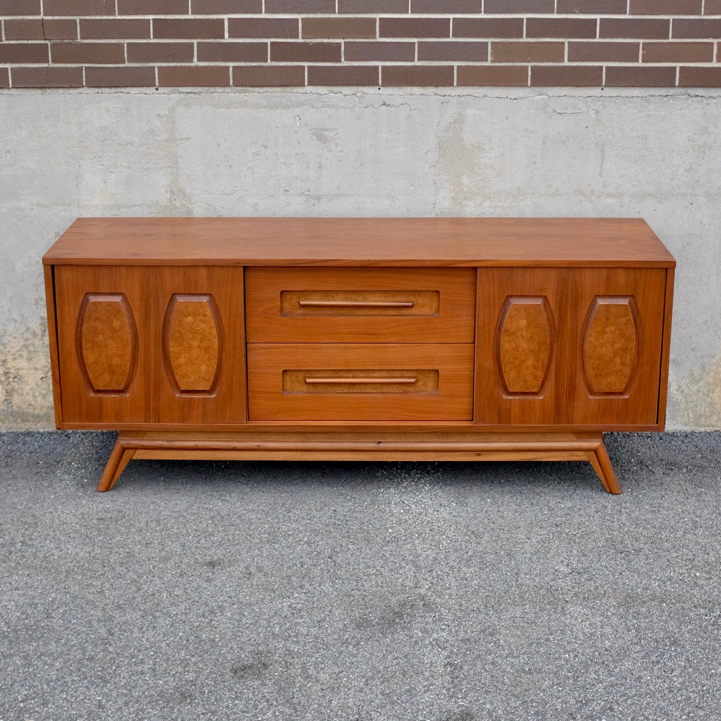 Young Manufacturing Company Walnut & Maple Credenza