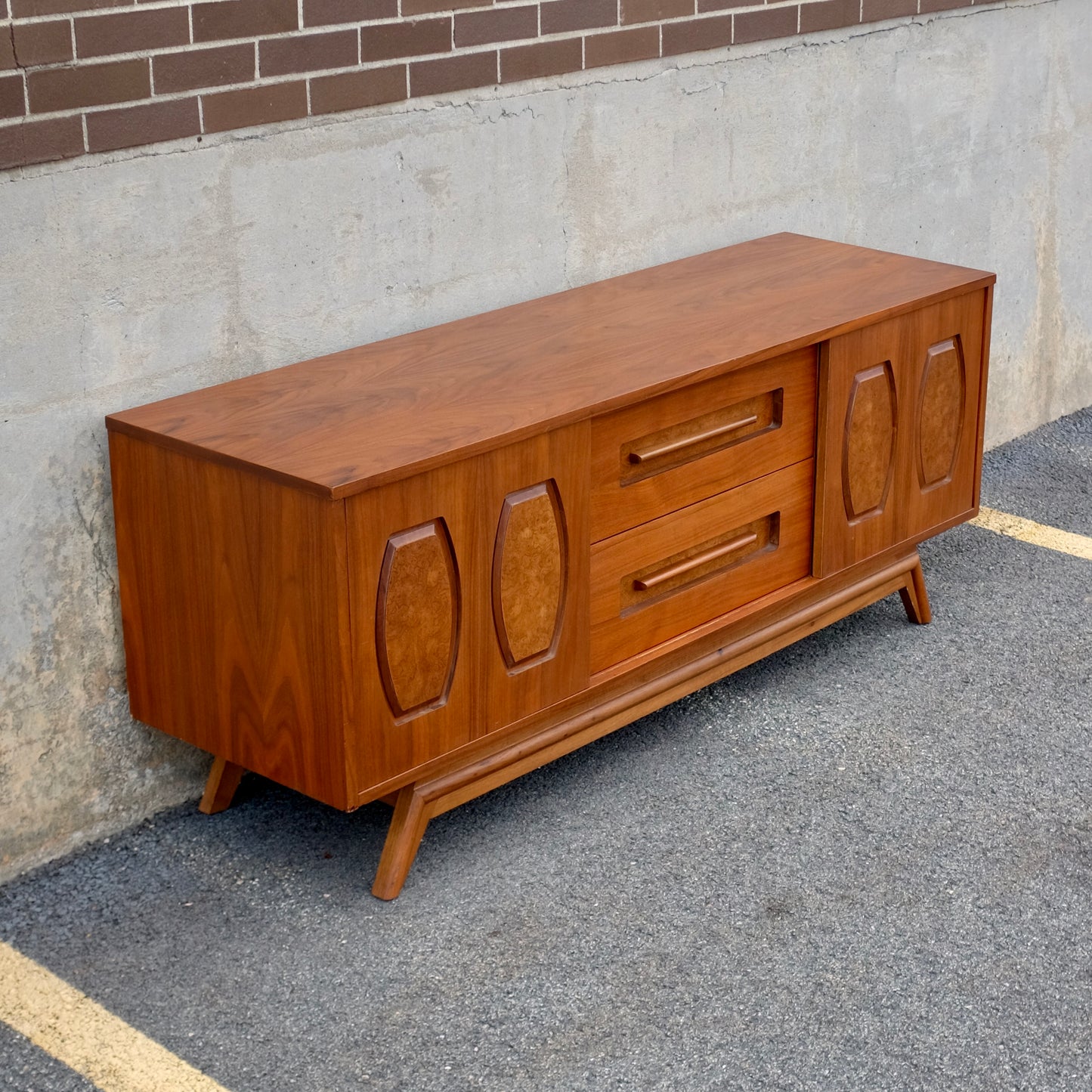 Young Manufacturing Company Walnut & Maple Credenza