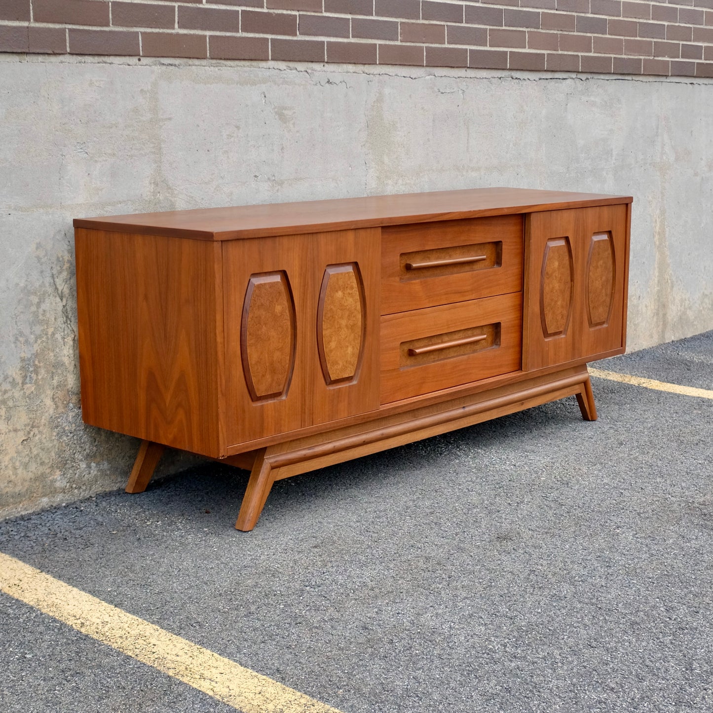 Young Manufacturing Company Walnut & Maple Credenza