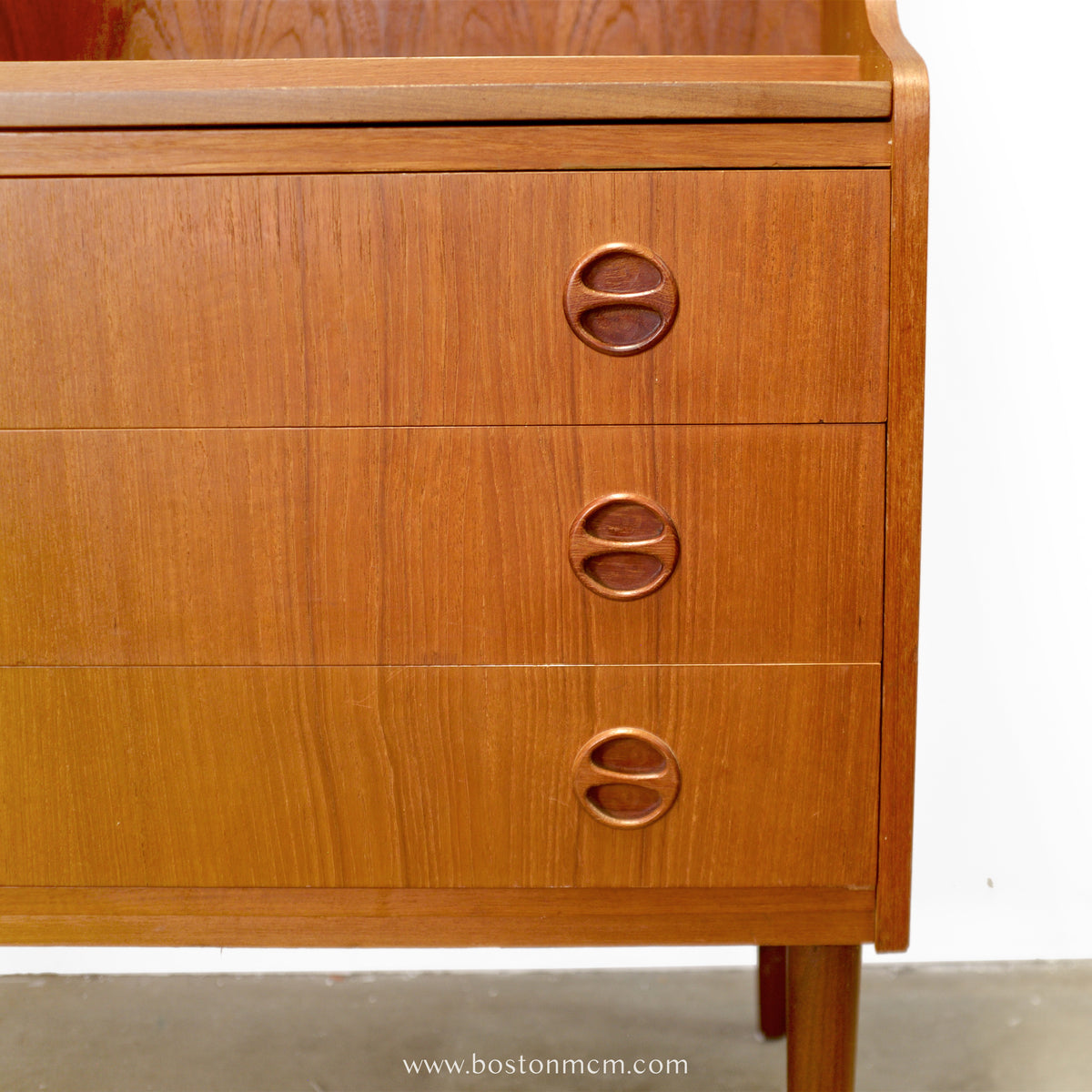 Danish Teak Bookcase with Secretary Desk - #A2239