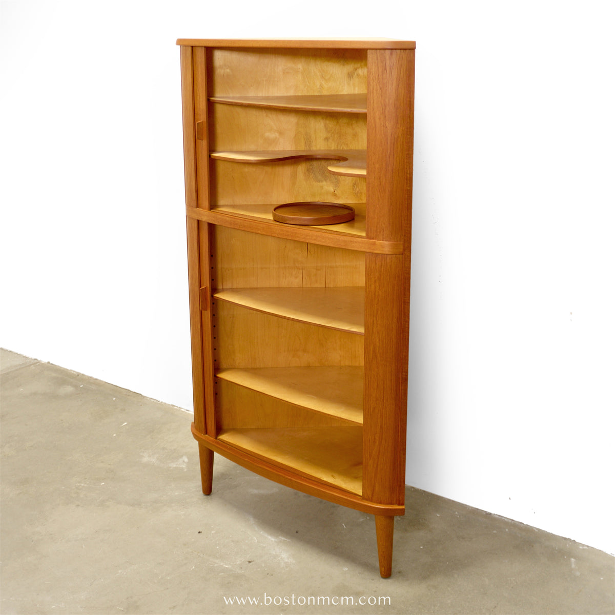 Skovmand & Andersen Model 3 Teak Corner Cabinet w/ Bar Cabinet Designed by Arne Hovmand Olsen - #A2131