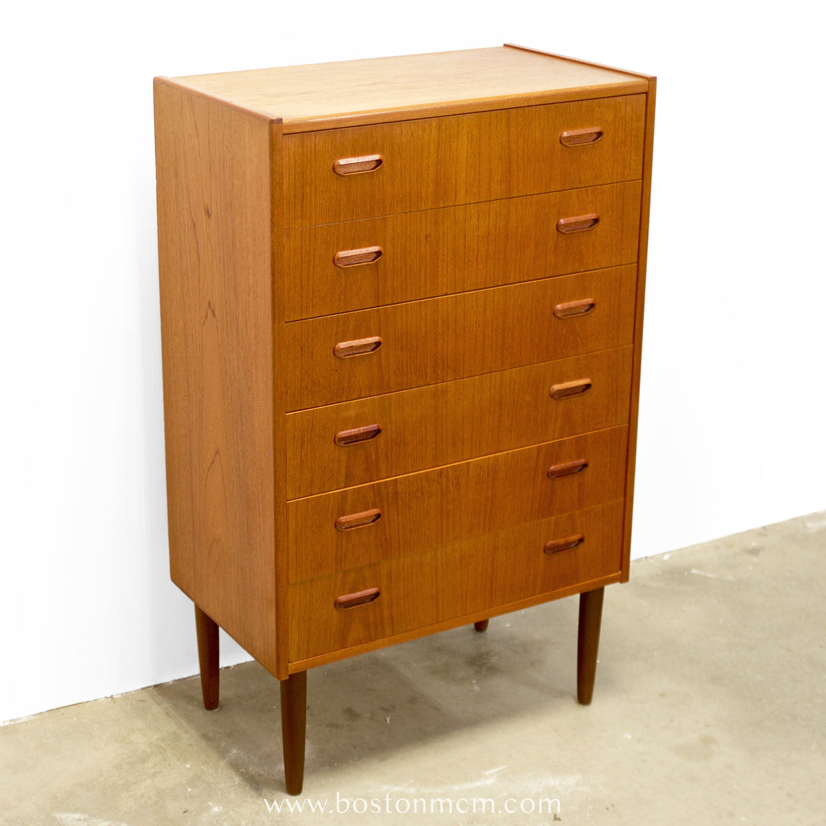 Danish Teak 6 Drawer Dresser - #A2228