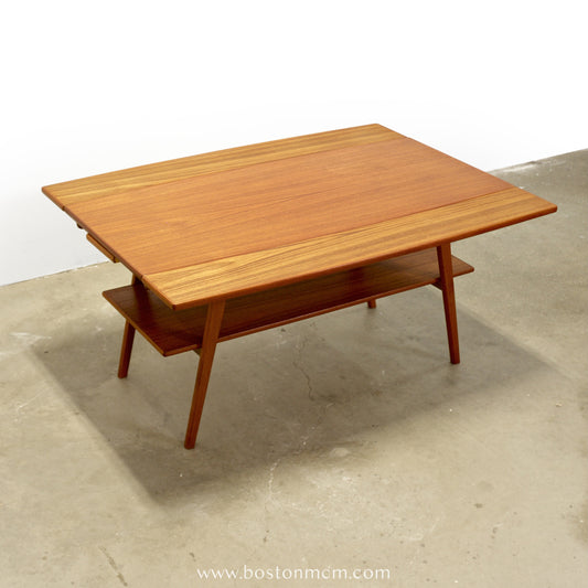 Danish Teak Draw Leaf Coffee Table - #A2221