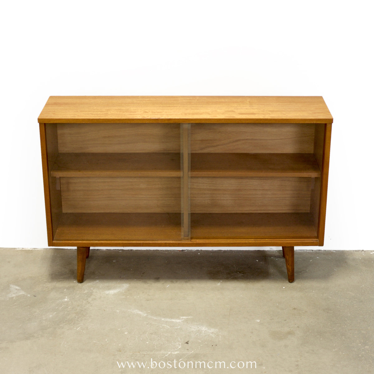 British Teak Bookcase w/ Glass Doors - #A2334