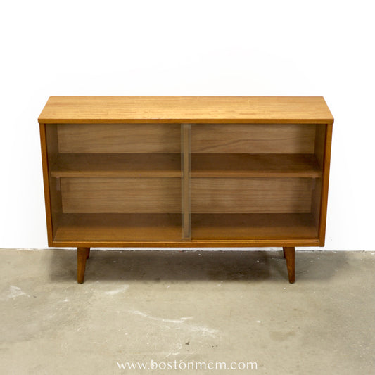 British Teak Bookcase w/ Glass Doors - #A2334