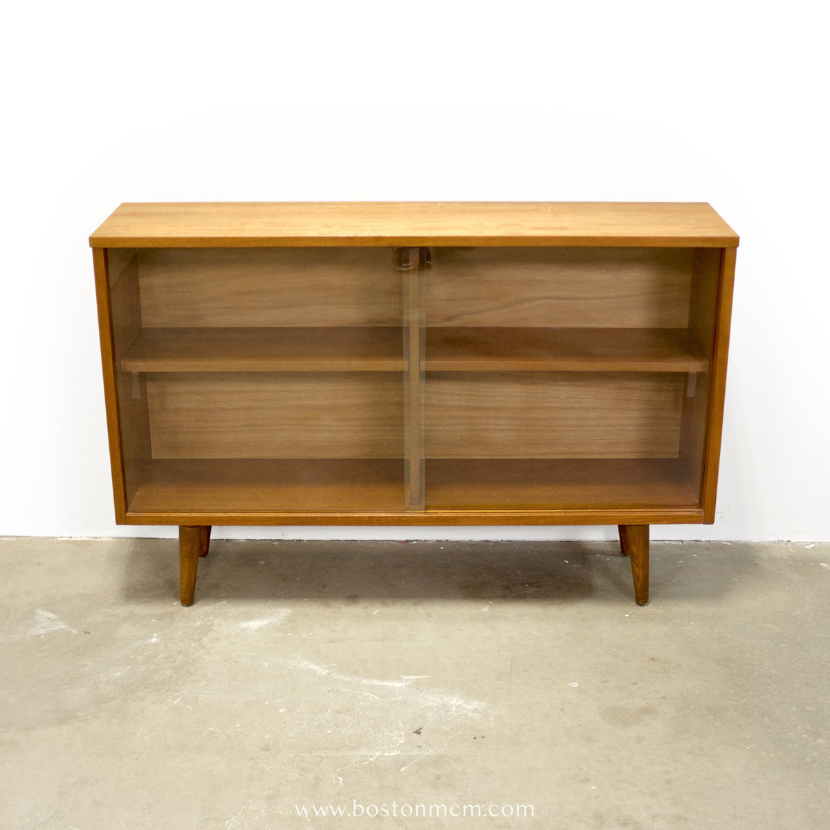 British Teak Bookcase w/ Glass Doors - #A2334