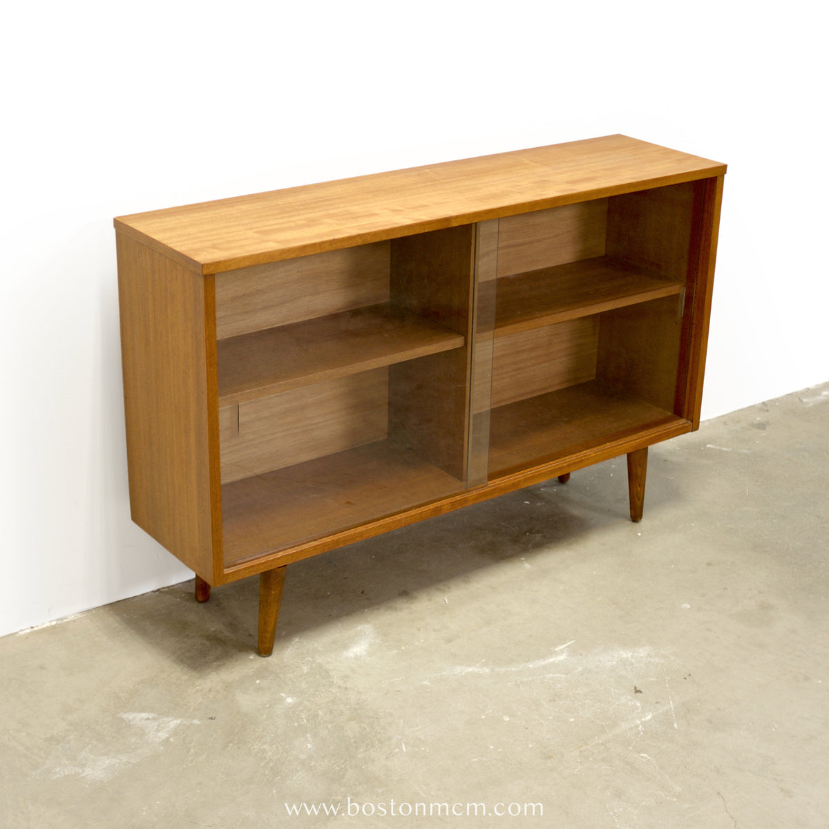 British Teak Bookcase w/ Glass Doors - #A2334