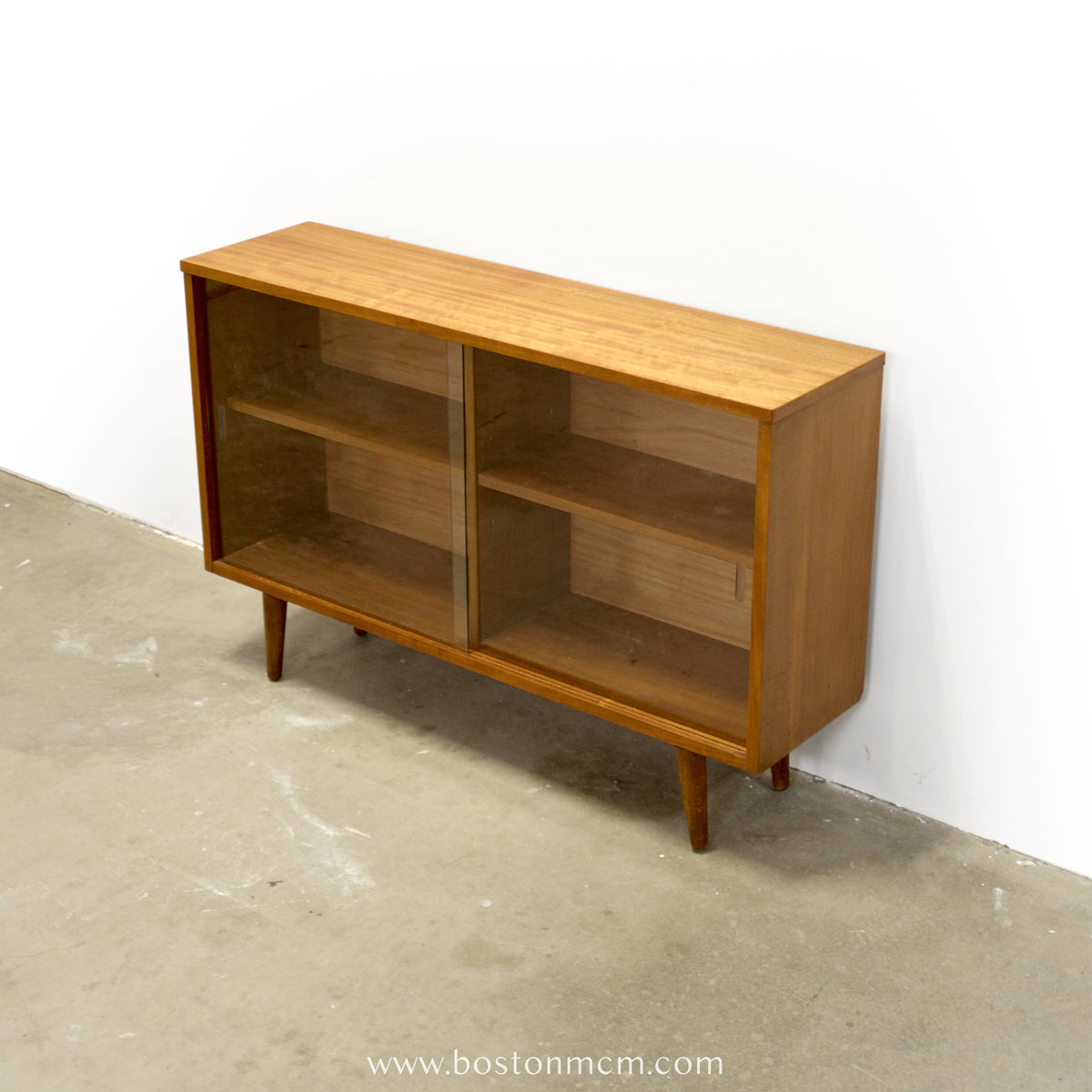 British Teak Bookcase w/ Glass Doors - #A2334