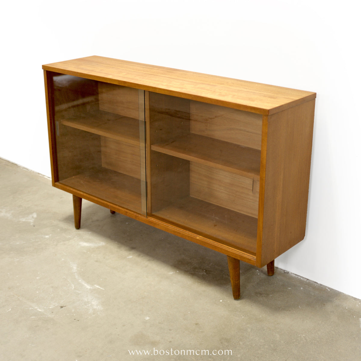 British Teak Bookcase w/ Glass Doors - #A2334