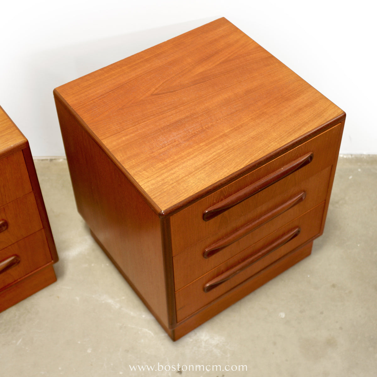 G-Plan "Fresco" Pair of Teak  3 Drawer Nightstands - #B15-B