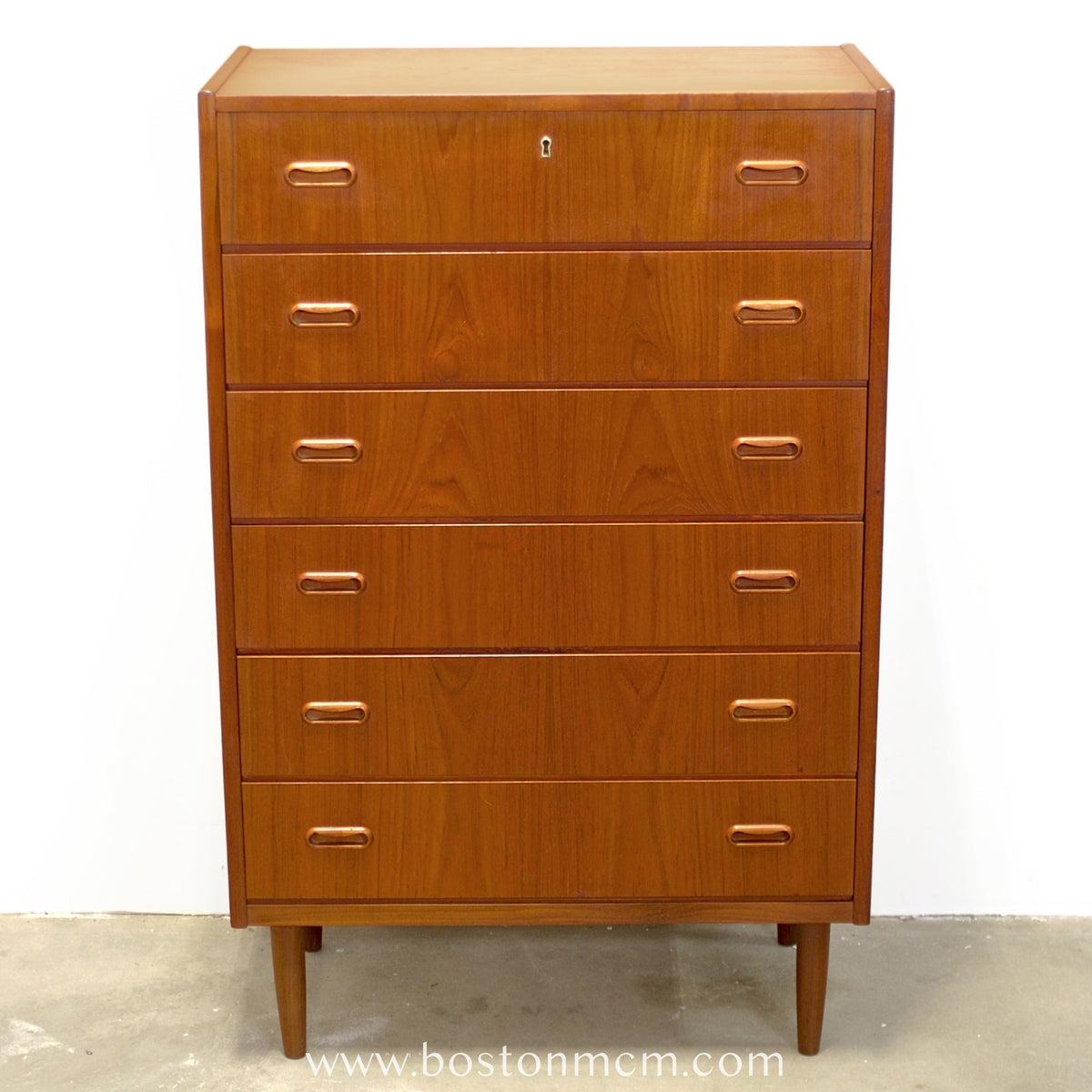 Danish Teak 6 Drawer Dresser - #A1863