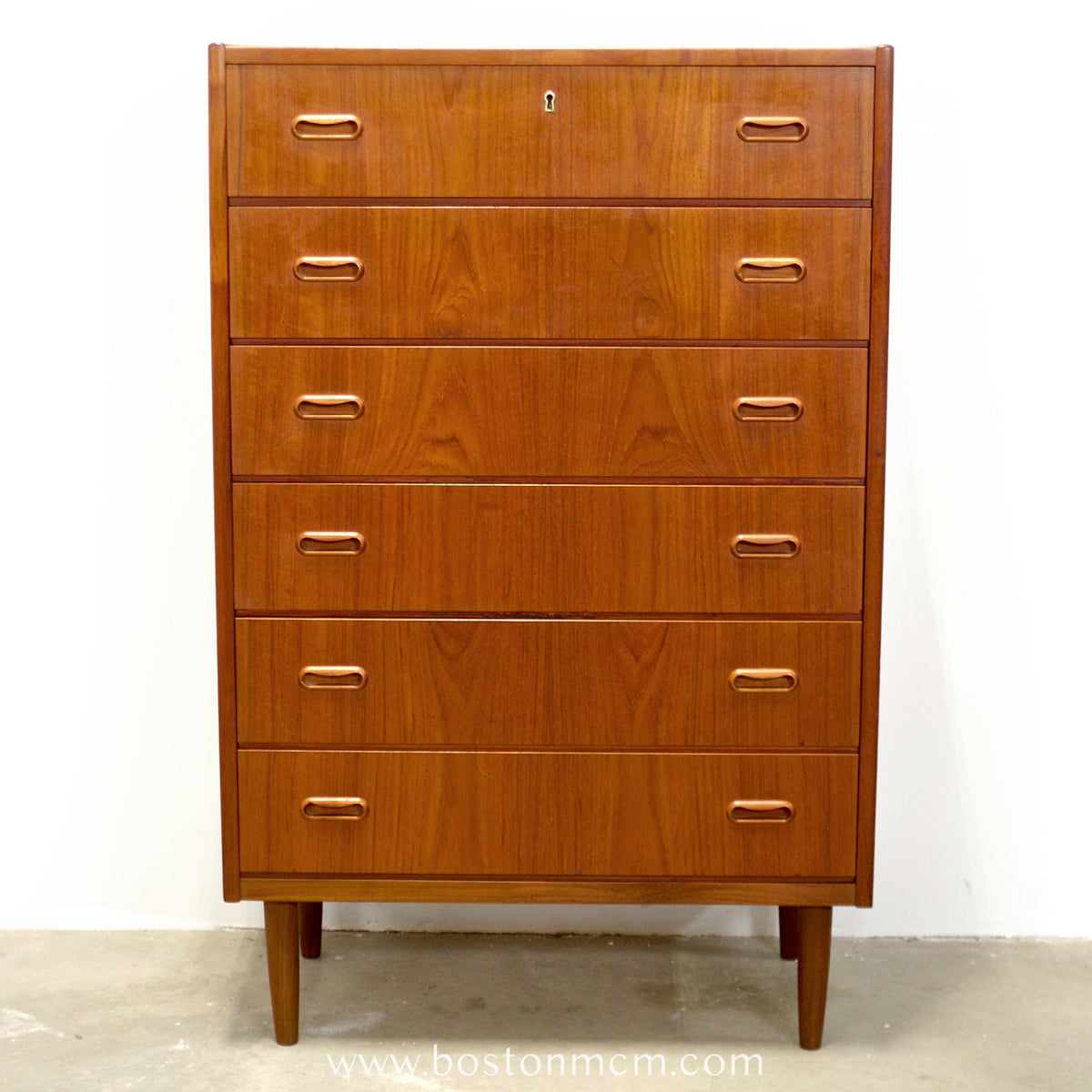 Danish Teak 6 Drawer Dresser - #A1863