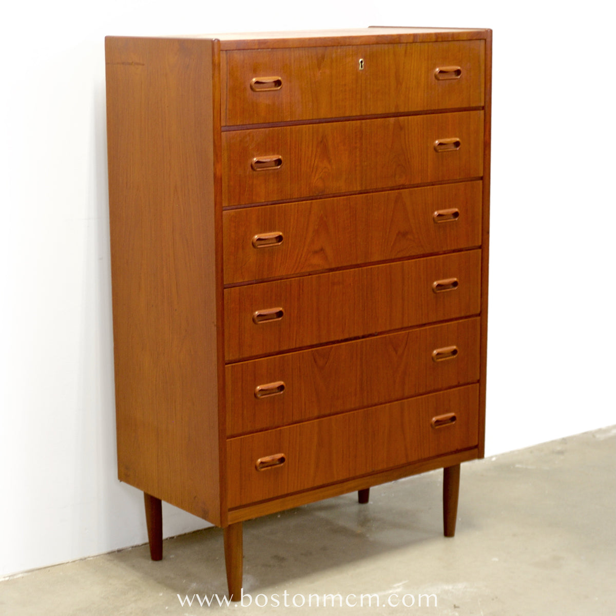 Danish Teak 6 Drawer Dresser - #A1863