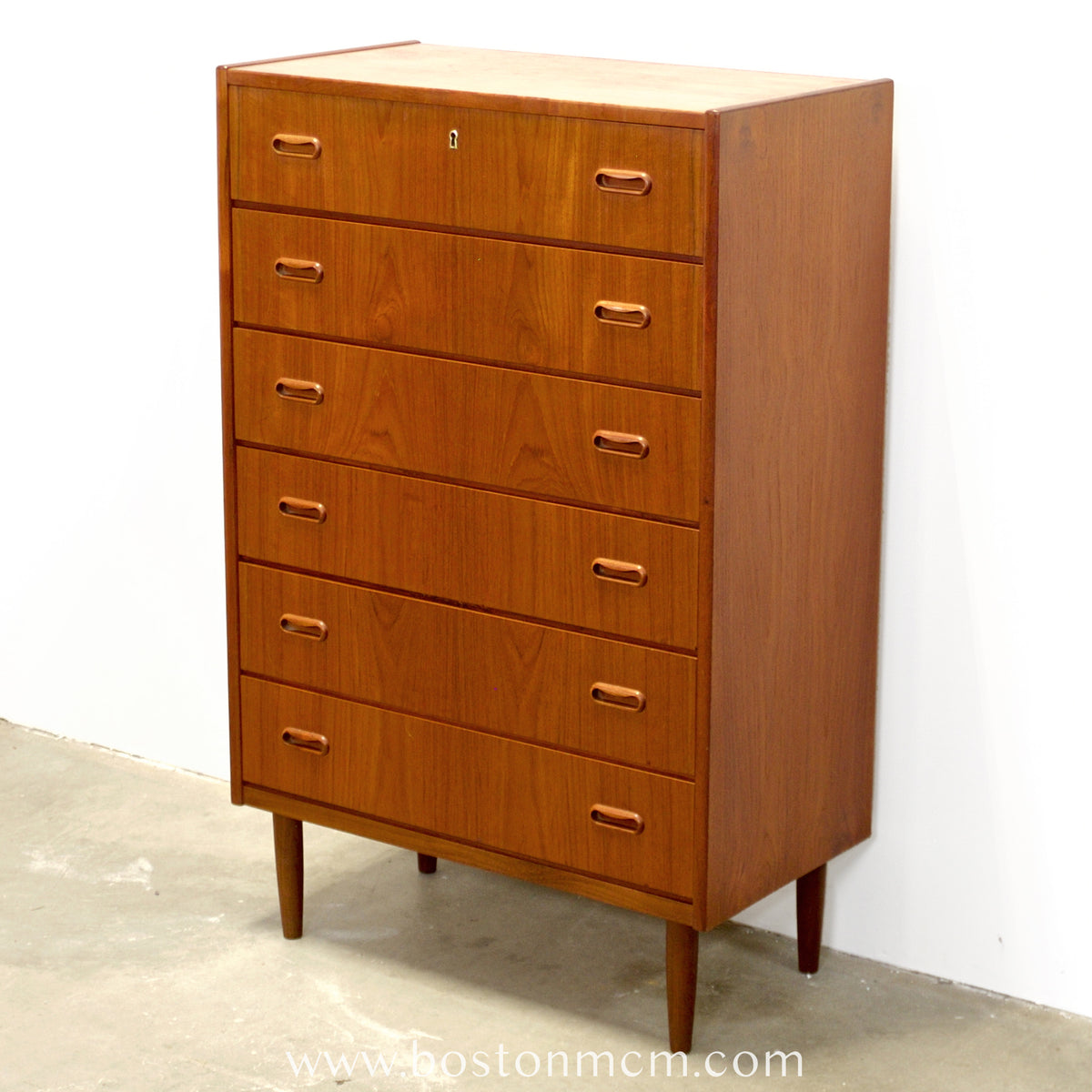 Danish Teak 6 Drawer Dresser - #A1863