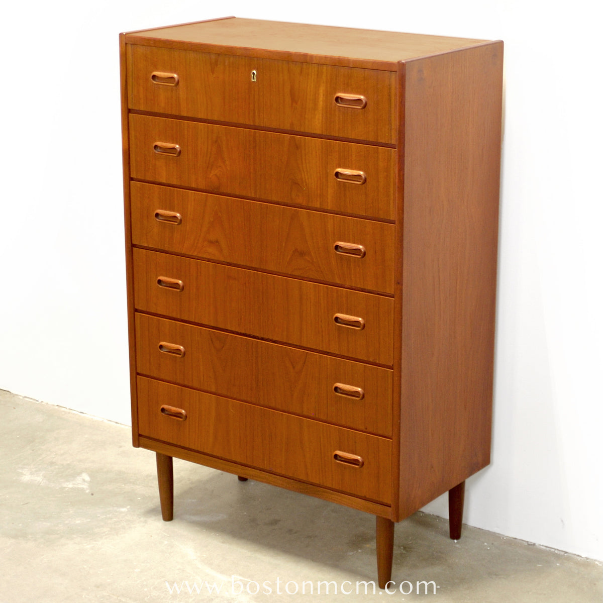 Danish Teak 6 Drawer Dresser - #A1863