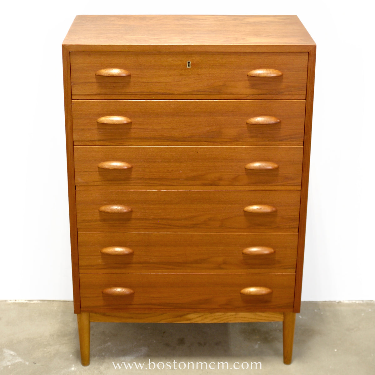 Danish Teak 6 Drawer Dresser - #A2231