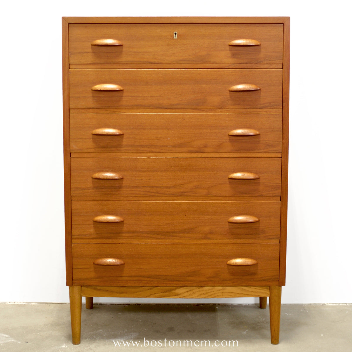 Danish Teak 6 Drawer Dresser - #A2231
