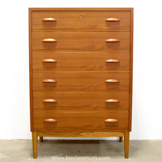 Danish Teak 6 Drawer Dresser - #A2231