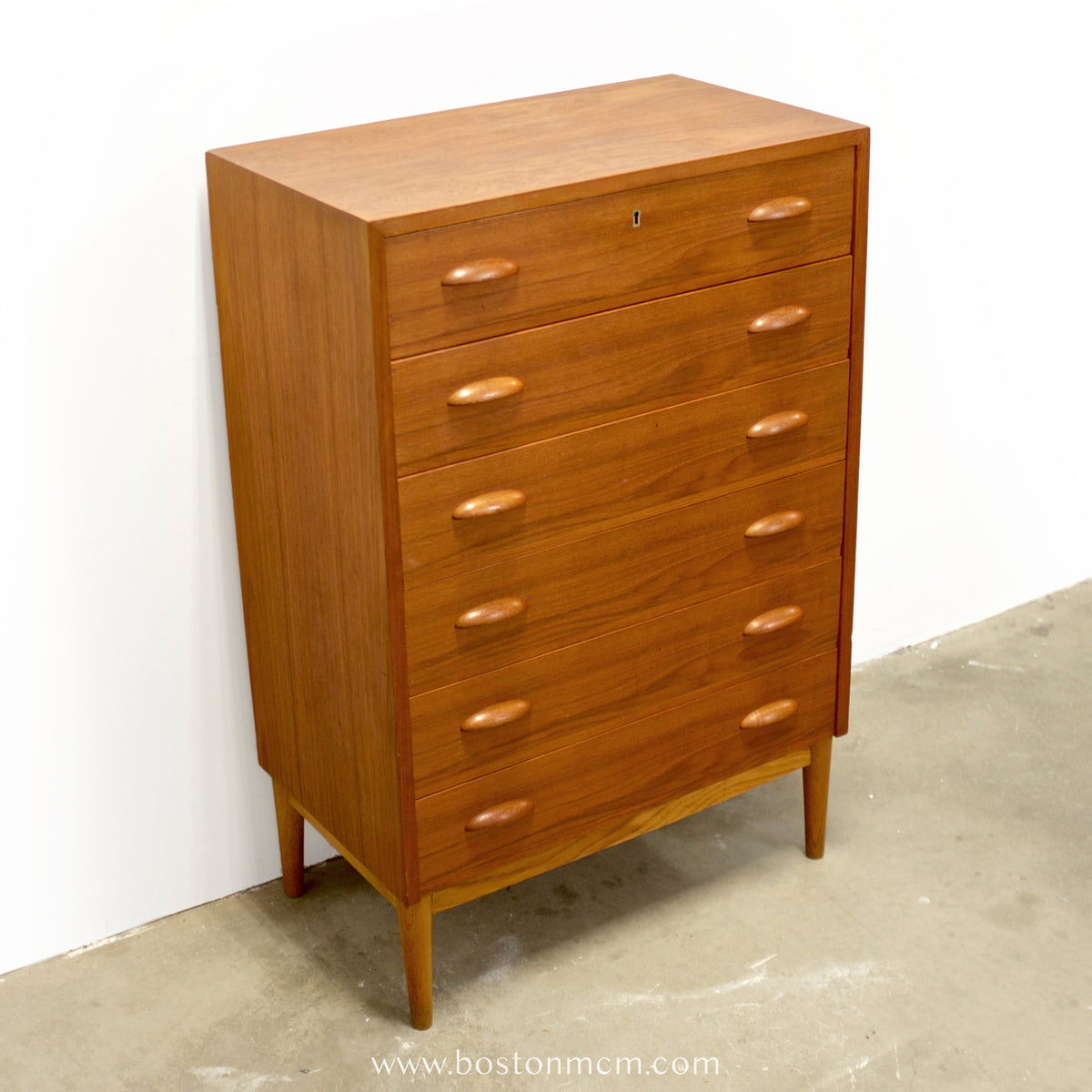 Danish Teak 6 Drawer Dresser - #A2231