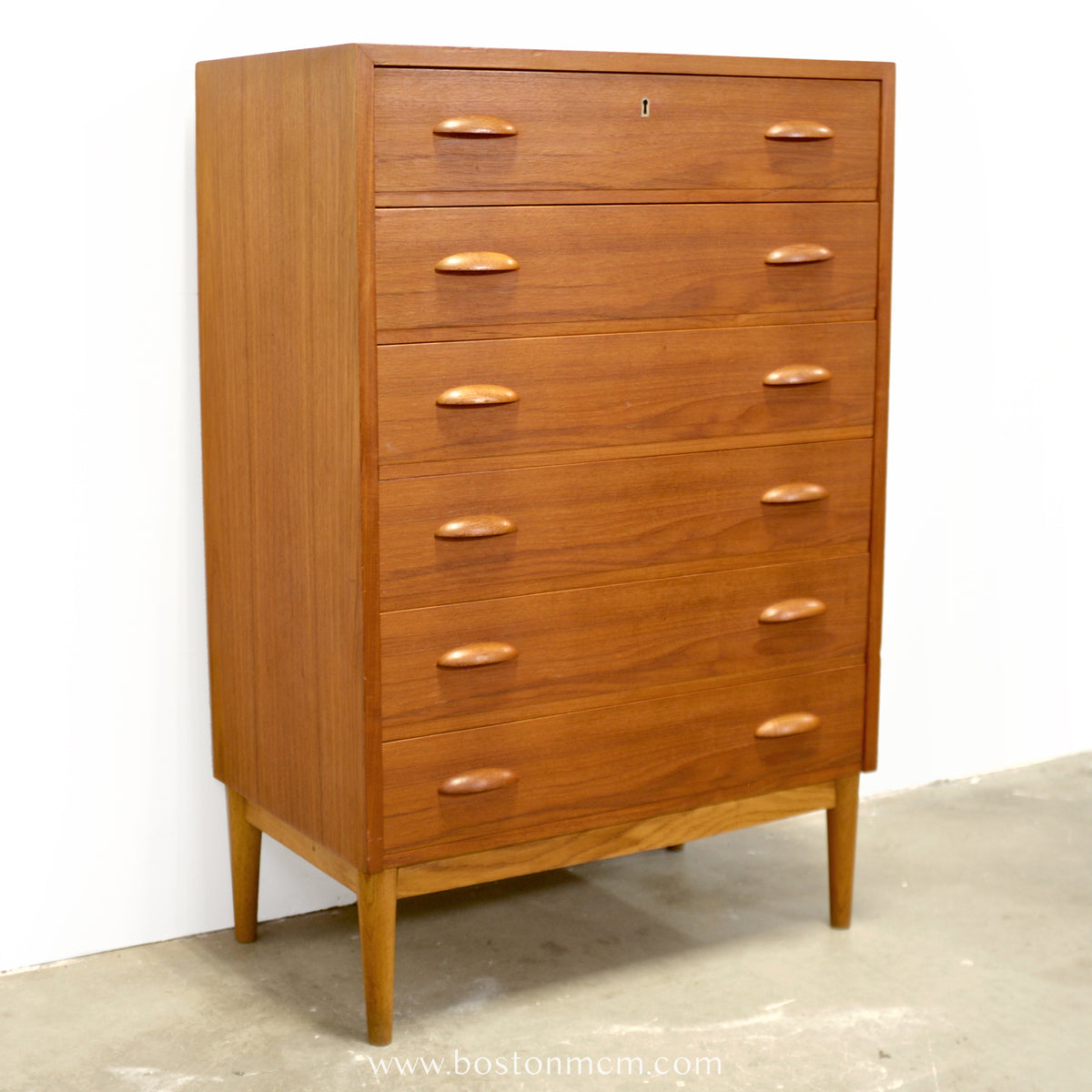 Danish Teak 6 Drawer Dresser - #A2231
