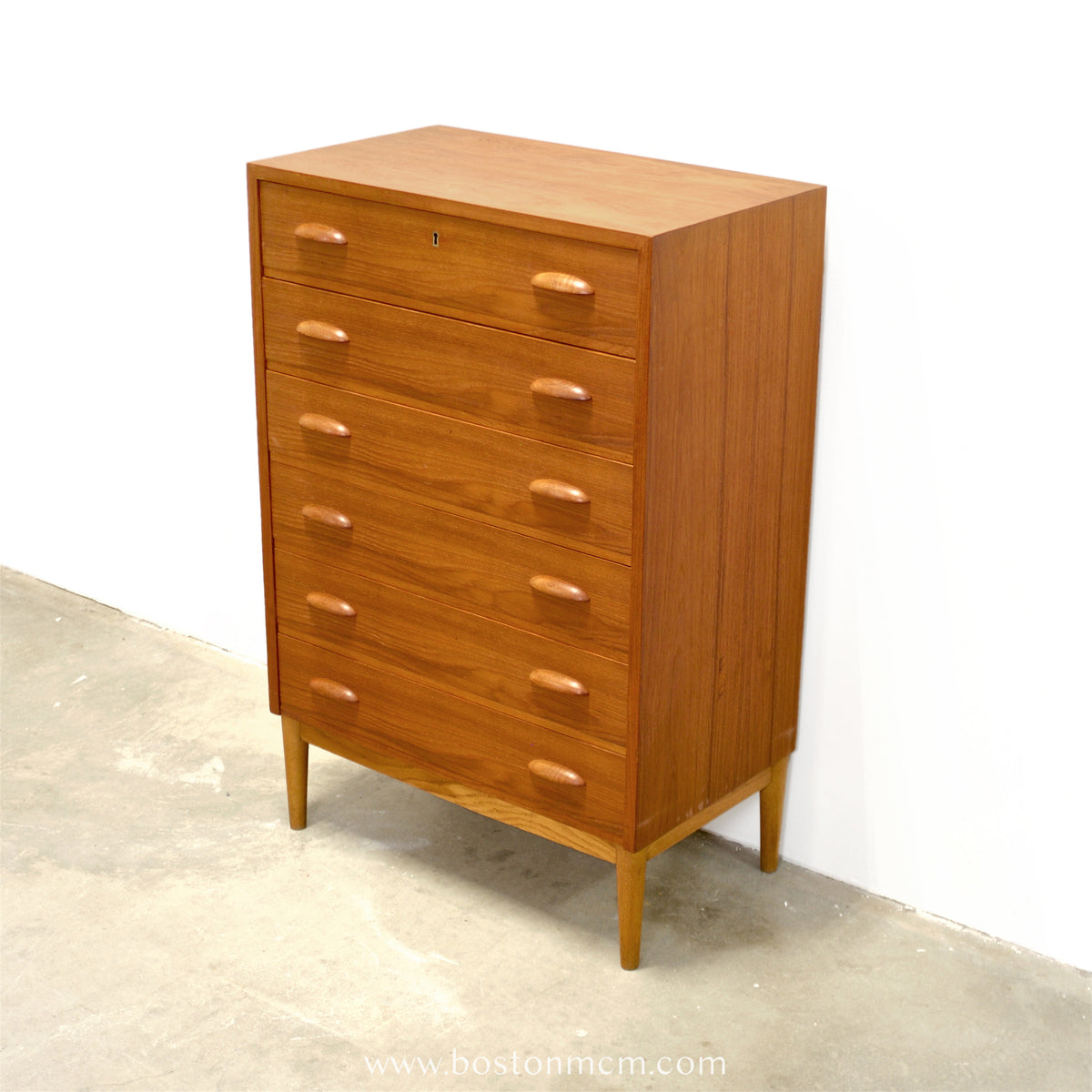 Danish Teak 6 Drawer Dresser - #A2231
