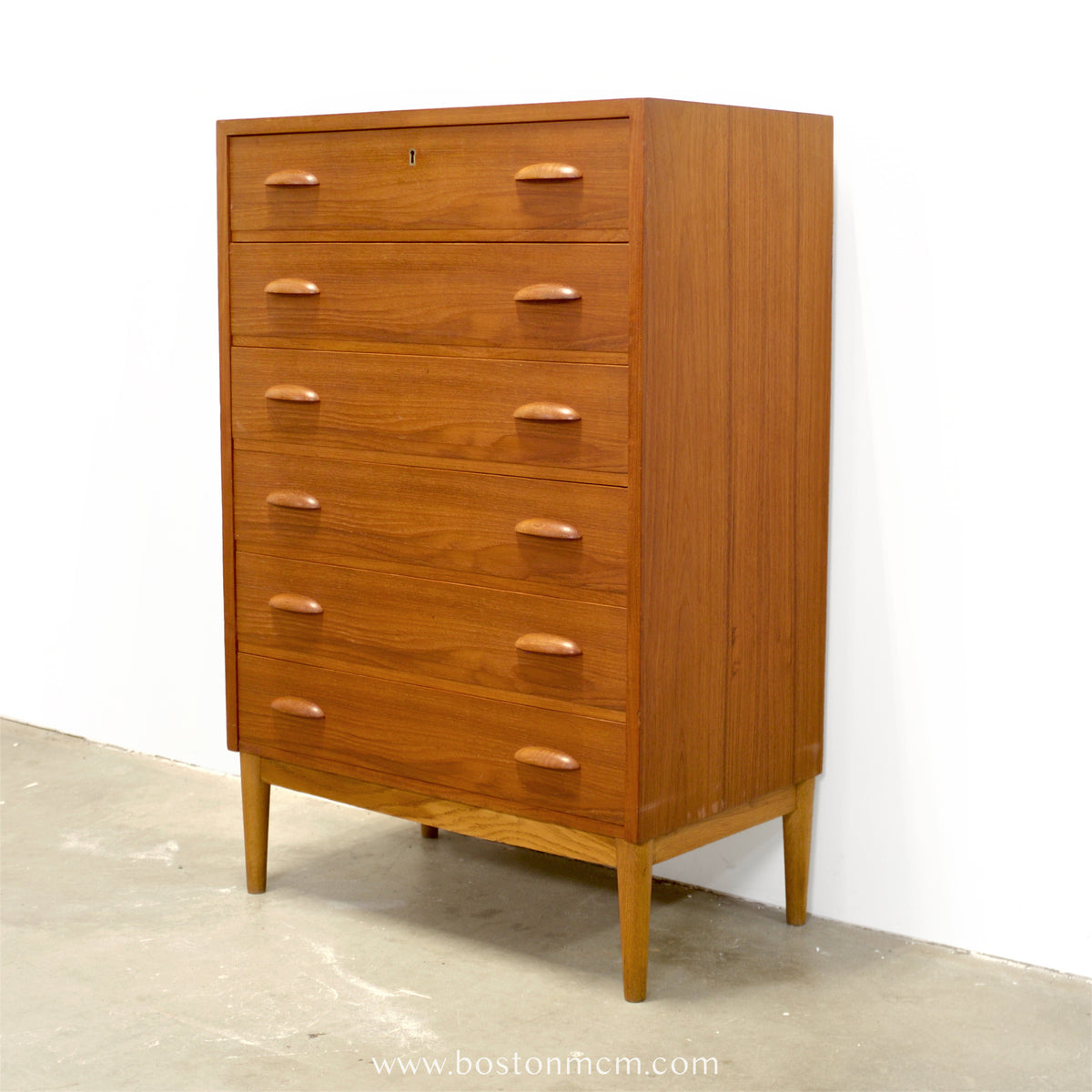 Danish Teak 6 Drawer Dresser - #A2231
