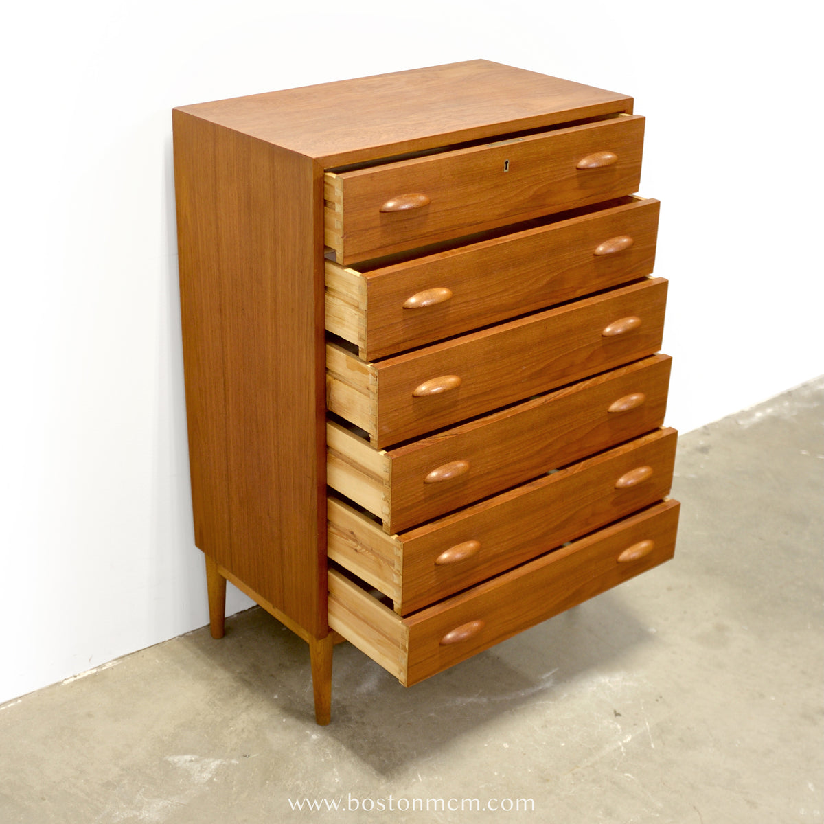 Danish Teak 6 Drawer Dresser - #A2231