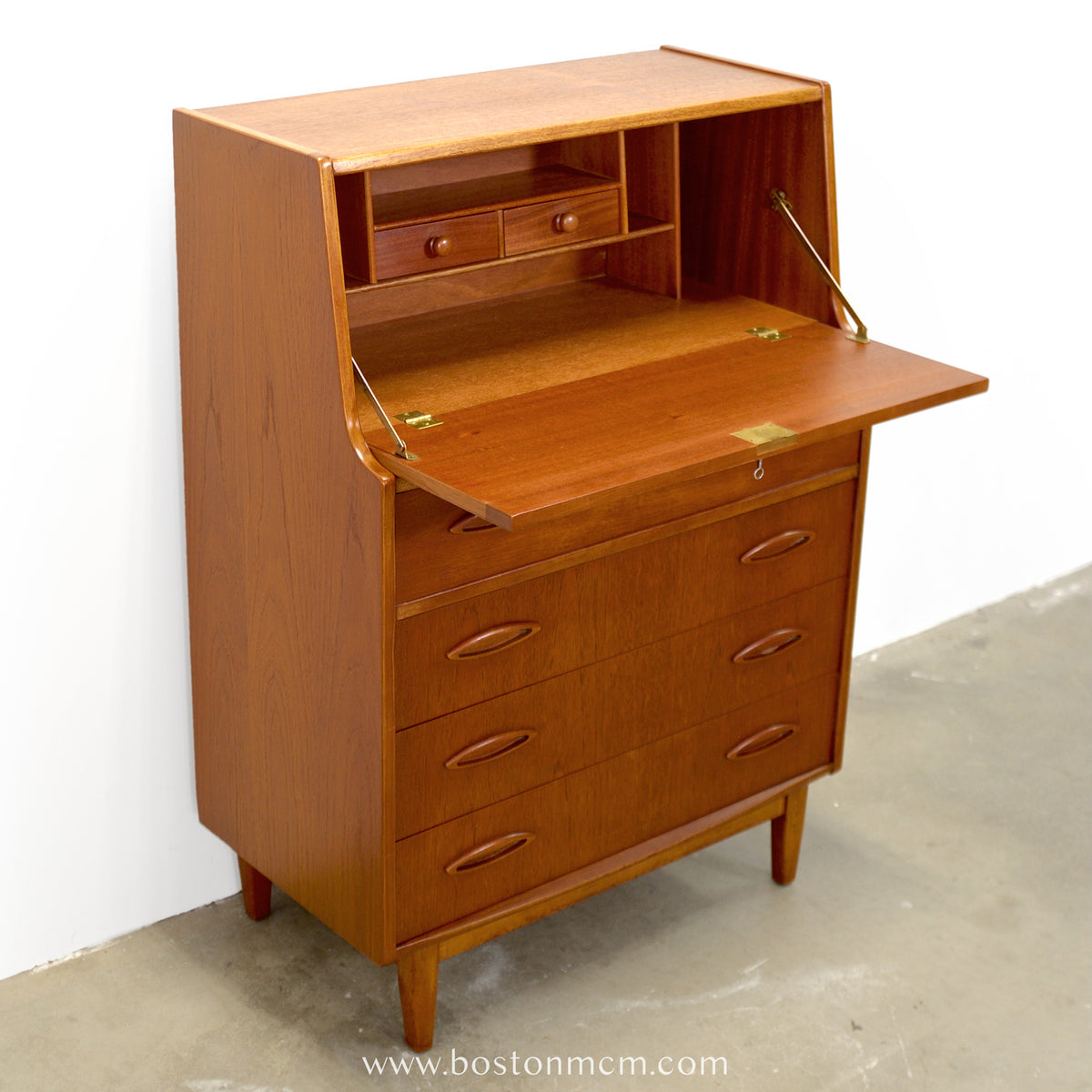 Jentique Teak Secretary Desk - #A2305