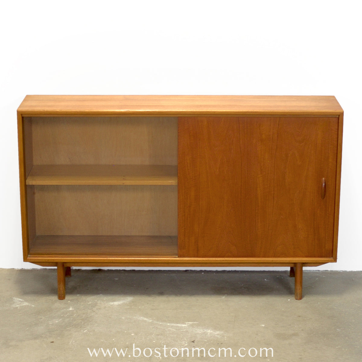 Herbert Gibbs Ltd. British Teak Bookcase w/ Sliding Glass Door - #A2342