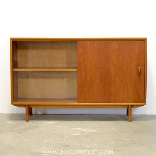 Herbert Gibbs Ltd. British Teak Bookcase w/ Sliding Glass Door - #A2342