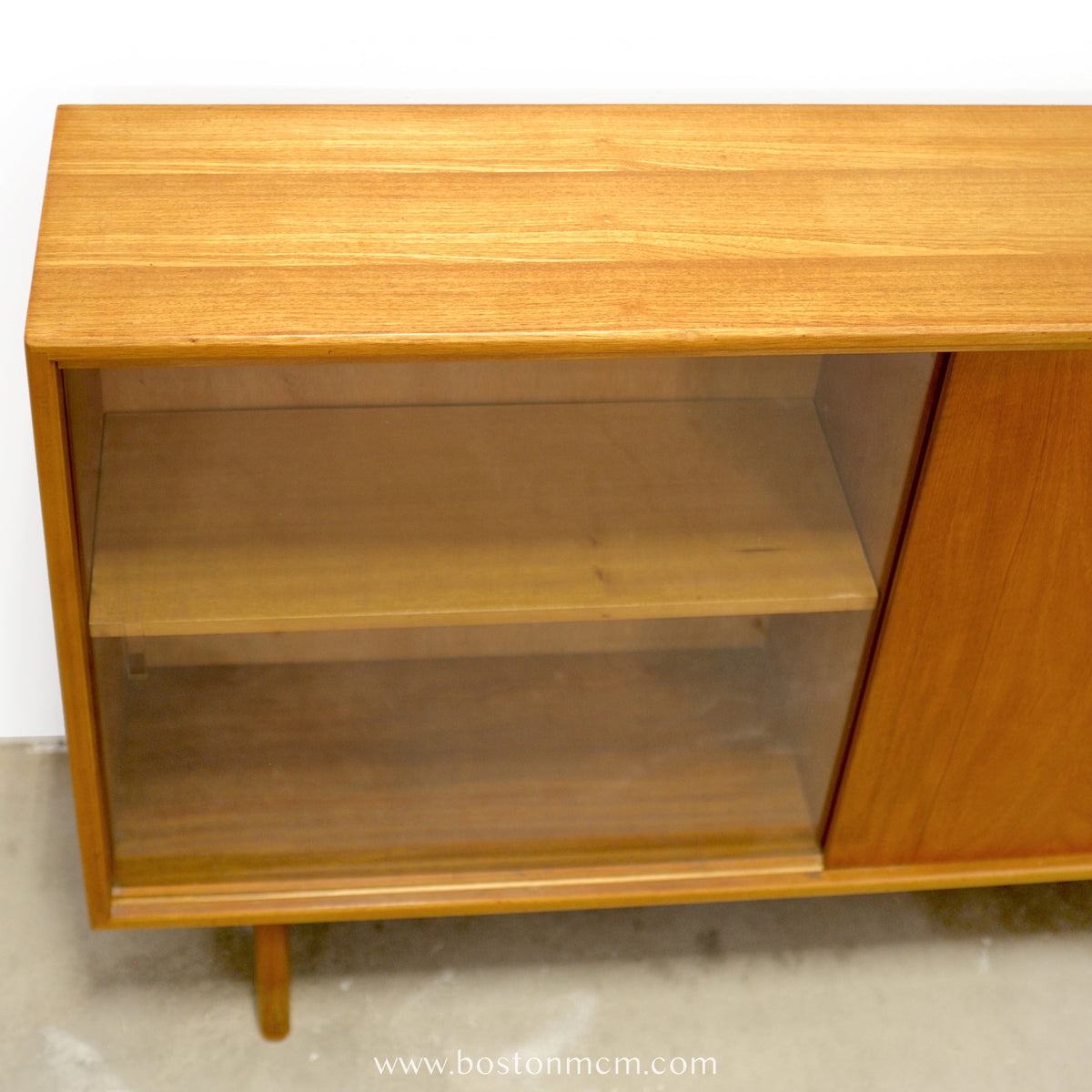 Herbert Gibbs Ltd. British Teak Bookcase w/ Sliding Glass Door - #A2342