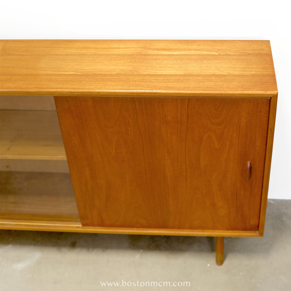 Herbert Gibbs Ltd. British Teak Bookcase w/ Sliding Glass Door - #A2342
