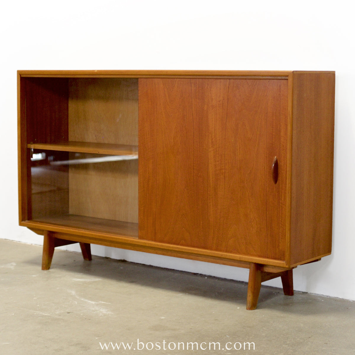 Herbert Gibbs Ltd. British Teak Bookcase w/ Sliding Glass Door - #A2342