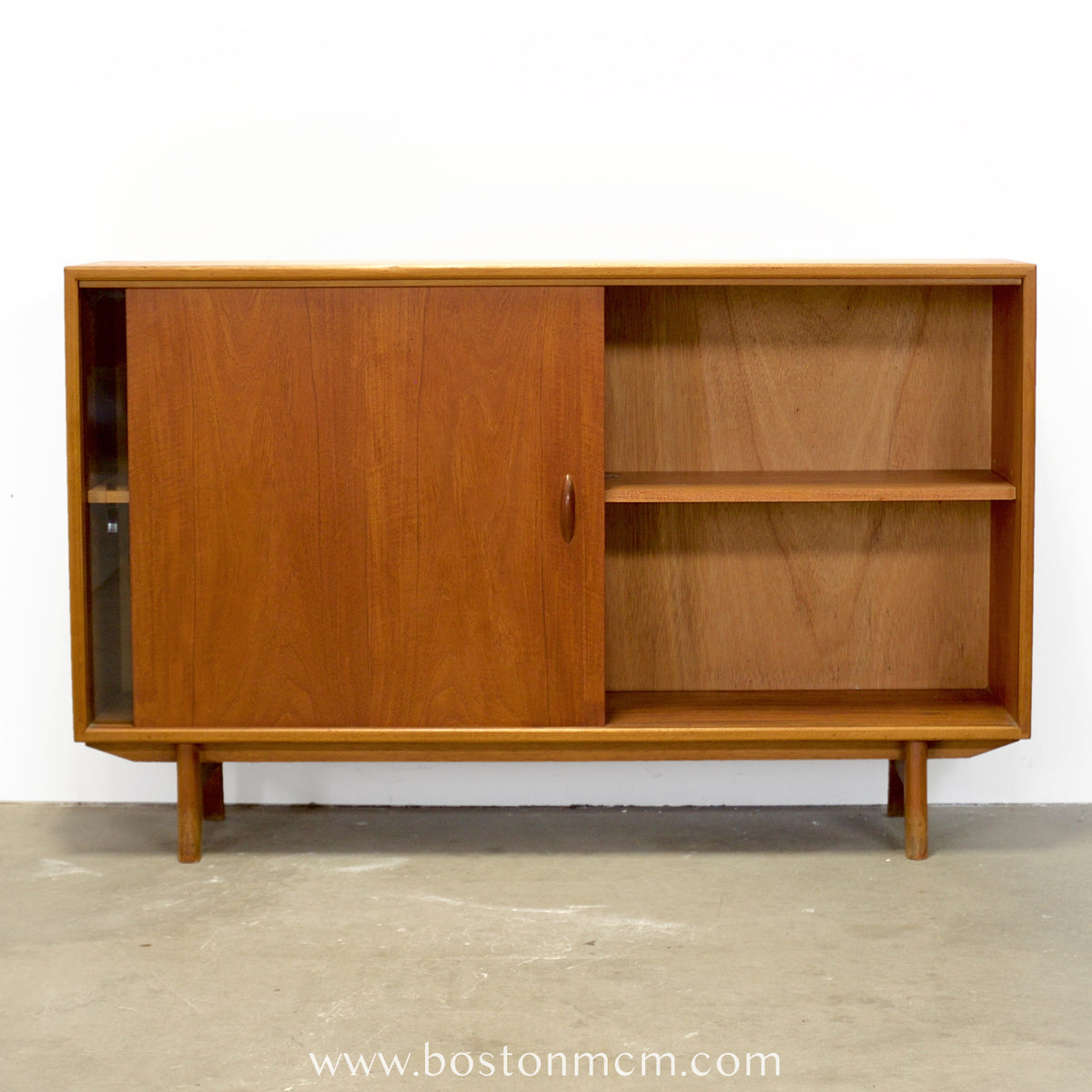 Herbert Gibbs Ltd. British Teak Bookcase w/ Sliding Glass Door - #A2342